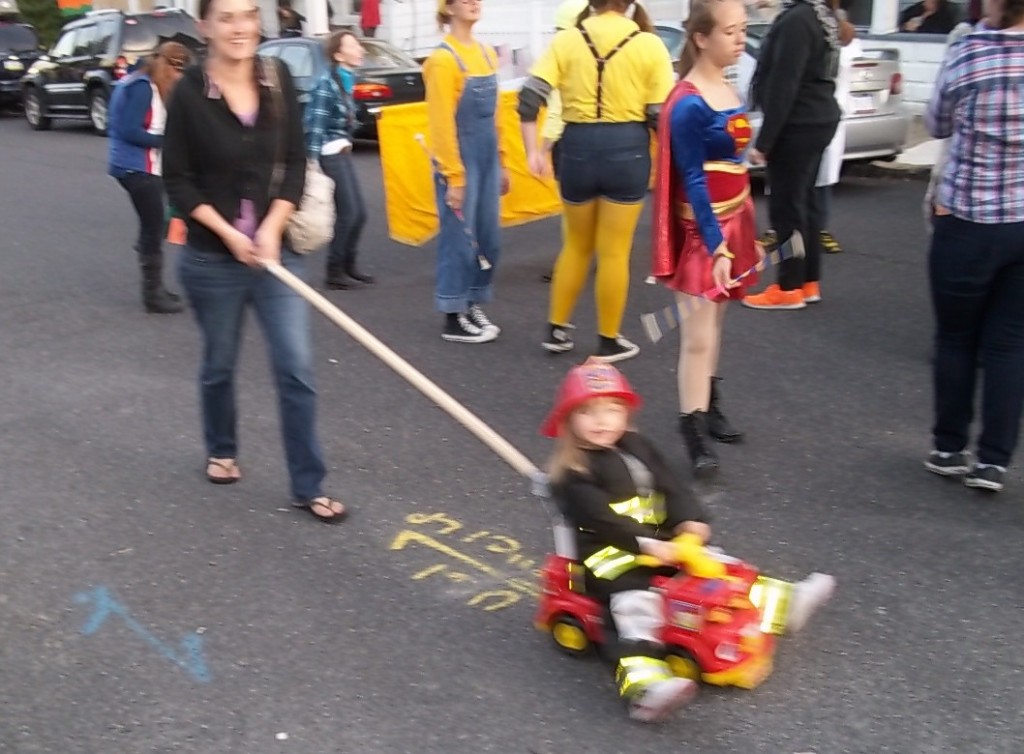 A speeding fire truck takes its place.