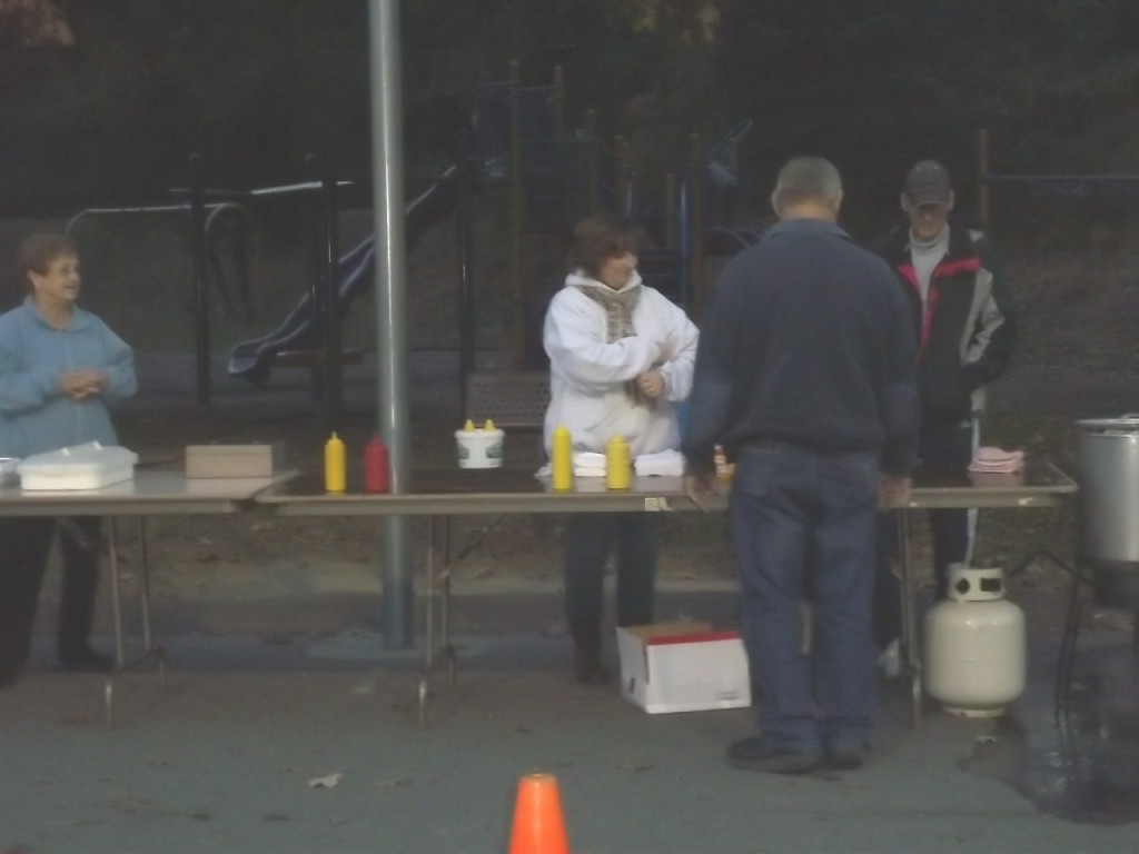 Free hot dogs and root beer ready for the kids.