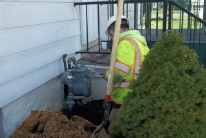 UGI worker installs the new gas meter.